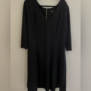 Black 3/4 sleeve Midi Dress